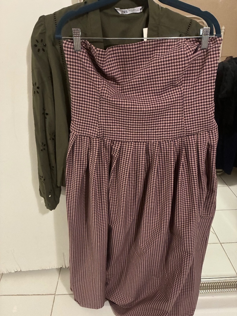 Zara Gingham Midi Dress